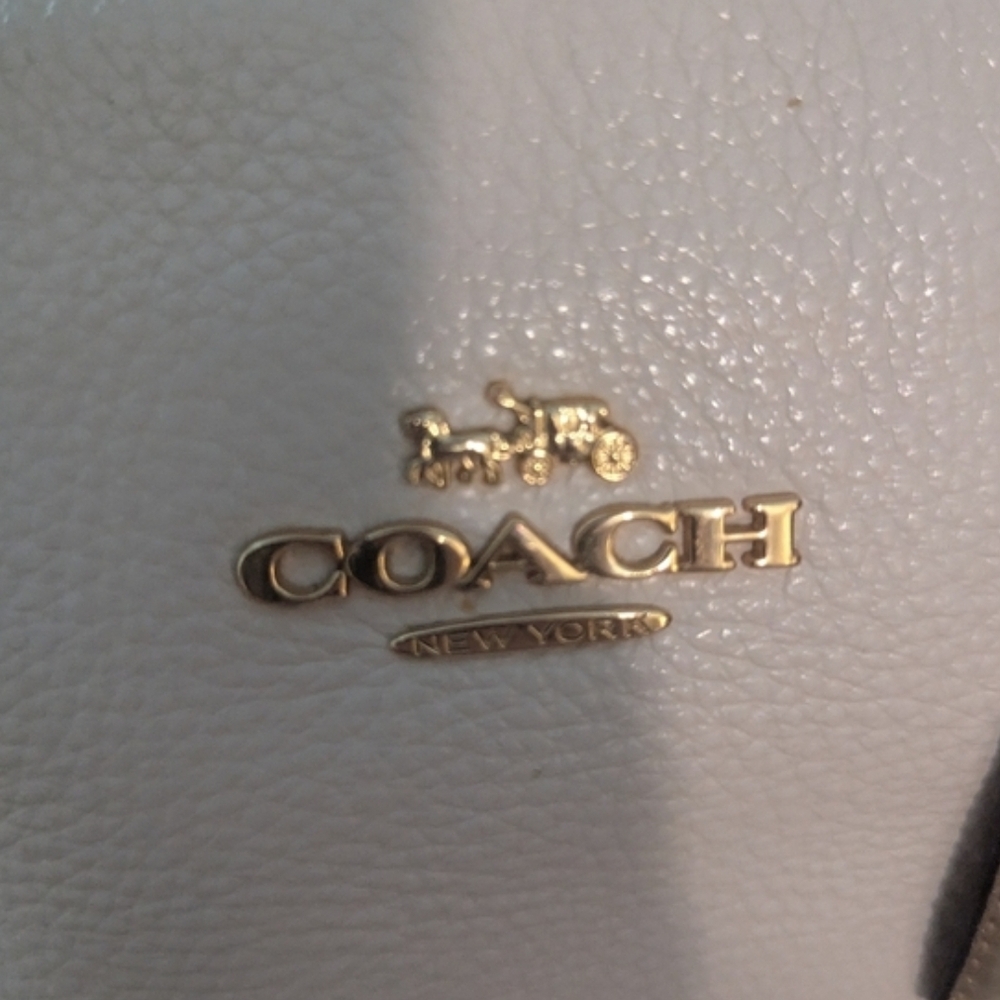 Coach Mia Pebbled Leather Satchel Handbag With Brass Feet And Hangtag - Picture 7 of 16